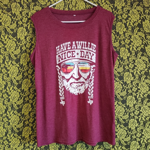 Willie Nelson Willie Nice Day Muscle Tank - Picture 1 of 3